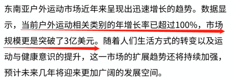东南亚户外运动市场大爆发，规模已达3亿美元