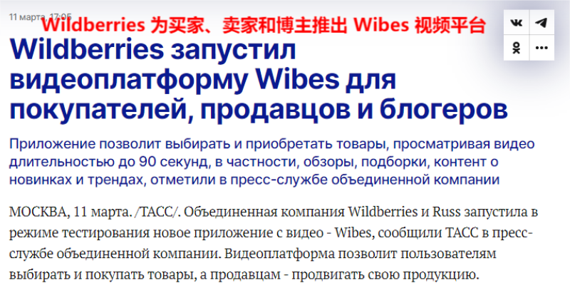 俄罗斯电商平台Wildberries上调卖家销售佣金，下个月生效